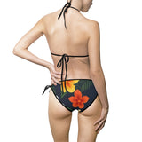 Floral Tie-Side Bikini — Tropical Hibiscus Print Swimsuit thumbnail 3