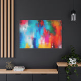 Vibrant Abstract Color Splash Matte Canvas Print thumbnail 88