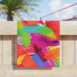 Vibrant Brushstroke Beach Towel — Colorful Abstract Paint Swatch Design thumbnail 5