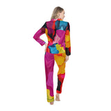 Satin Pajamas — Vibrant Abstract Color Splash Sleep Set thumbnail 4