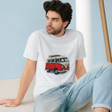 Vintage VW Camper T-Shirt — Retro Red Van Surfboard Graphic thumbnail 4