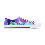 Women's Low Top Sneakers — Colorful Tie-Dye Splash Canvas Sneakers thumbnail 4