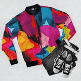 Colorful Abstract Paint Splash Bomber Jacket — Vibrant All-Over Print Men's Outerwear thumbnail 4