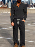 Men's Full Size Casual Button Detail Top and Pants Set Plus Size thumbnail 2