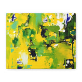 Abstract Green & Yellow Matte Canvas Print – Vibrant Modern Wall Art thumbnail 2