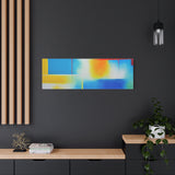 Abstract Color Field Matte Canvas Print — Vibrant Blue, Yellow & Red Stretched Wall Art thumbnail 82