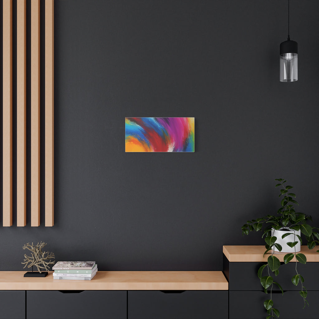 Abstract Rainbow Swirl Matte Canvas Print (Stretched)