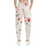 Floral Blush Athletic Joggers — Pink Watercolor Blossom All-Over Print thumbnail 7