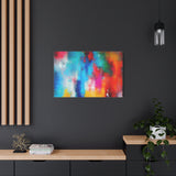 Vibrant Abstract Color Splash Matte Canvas Print thumbnail 73