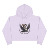 Angel Rider Crop Hoodie — Gothic Winged Angel Graphic Crop Sweatshirt thumbnail 3