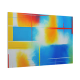 Abstract Color Field Matte Canvas Print — Vibrant Blue, Yellow & Red Stretched Wall Art thumbnail 98