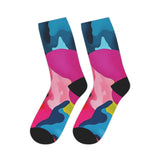 Colorful Abstract Mid-Length Socks — Vibrant Camouflage Pattern thumbnail 8