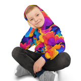 Kids' Psychedelic Cloud Hoodie – Colorful All-Over Print thumbnail 10