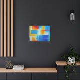 Abstract Color Field Matte Canvas Print — Vibrant Blue, Yellow & Red Stretched Wall Art thumbnail 52