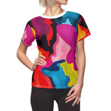 Abstract Color Splash Women's Tee — Vibrant All-Over Print thumbnail 4