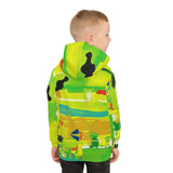 Kids Abstract Green Hoodie — Bright All-Over Print Sweatshirt thumbnail 8