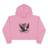Angel Rider Crop Hoodie — Gothic Winged Angel Graphic Crop Sweatshirt thumbnail 4
