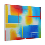 Abstract Color Field Matte Canvas Print — Vibrant Blue, Yellow & Red Stretched Wall Art thumbnail 44
