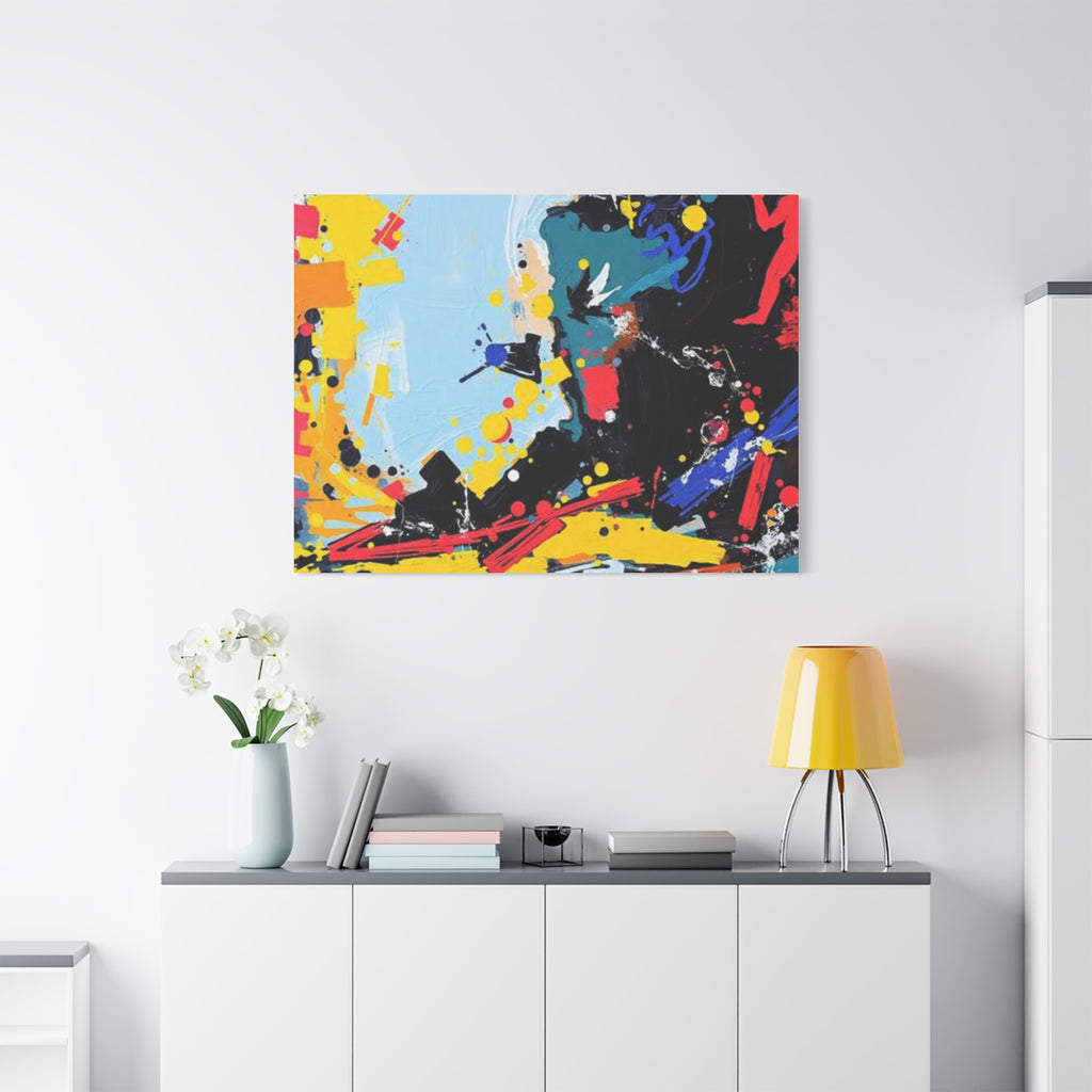 Abstract Color Splash Matte Canvas Print — Modern Stretched Wall Art