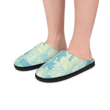 Blue Watercolor Cozy Slippers — Women's Indoor Soft House Shoes thumbnail 6