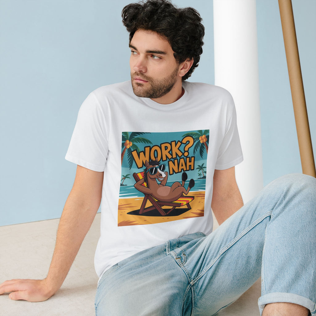 Work? Nah T-Shirt — Lazy Beach Sloth Graphic Tee