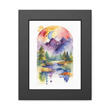 Watercolor Mountain Lake Framed Poster thumbnail 1