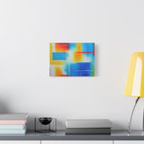 Abstract Color Field Matte Canvas Print — Vibrant Blue, Yellow & Red Stretched Wall Art thumbnail 33