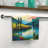 Scenic Sunrise Lake Face Towel thumbnail 4