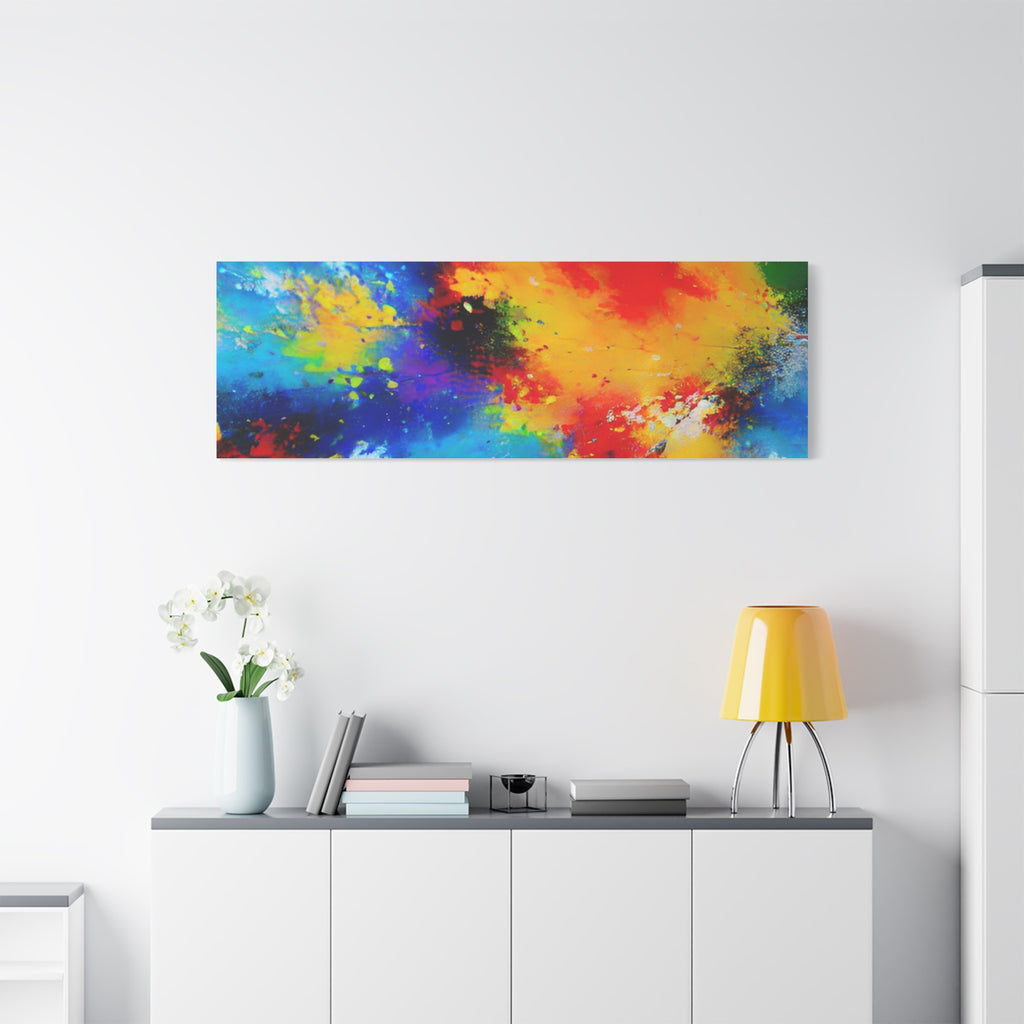Abstract Color Splash Matte Canvas Print — Vibrant Stretched Wall Art