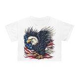 Patriotic Eagle Crop Tee — American Flag Bald Eagle Graphic thumbnail 2