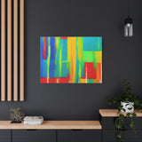 Abstract Rainbow Blocks Matte Canvas Print thumbnail 79