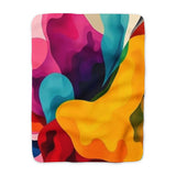 Abstract Rainbow Sherpa Blanket — Cozy Colorful Fleece Throw thumbnail 2