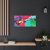 Abstract Neon Splash Matte Canvas Print — Vibrant Colorful Stretched Wall Art thumbnail 76