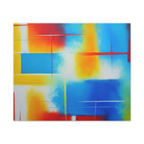 Abstract Color Field Matte Canvas Print — Vibrant Blue, Yellow & Red Stretched Wall Art thumbnail 10