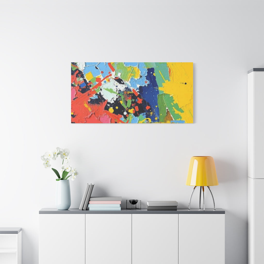 Abstract Color Splash Matte Canvas — Stretched Wall Art