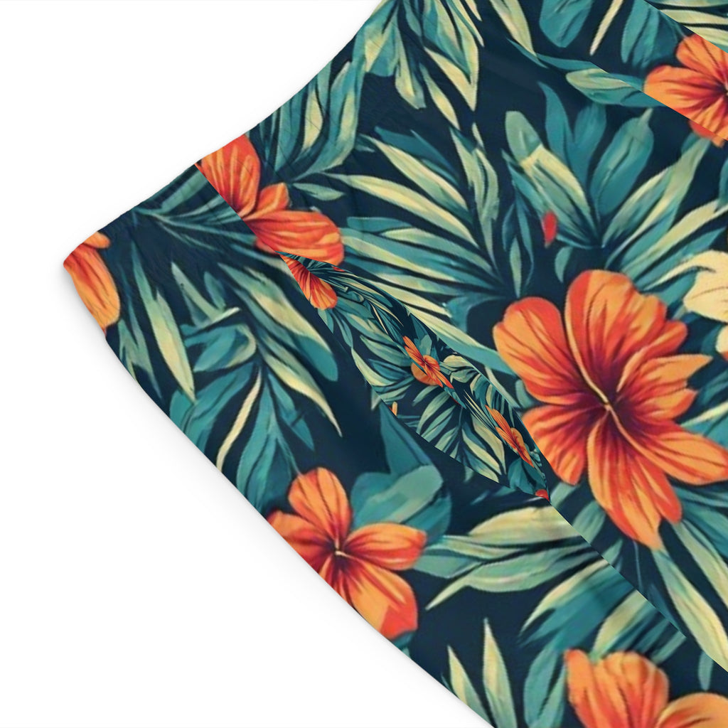 Tropical Hibiscus Board Shorts — Men's Floral Swim Trunks