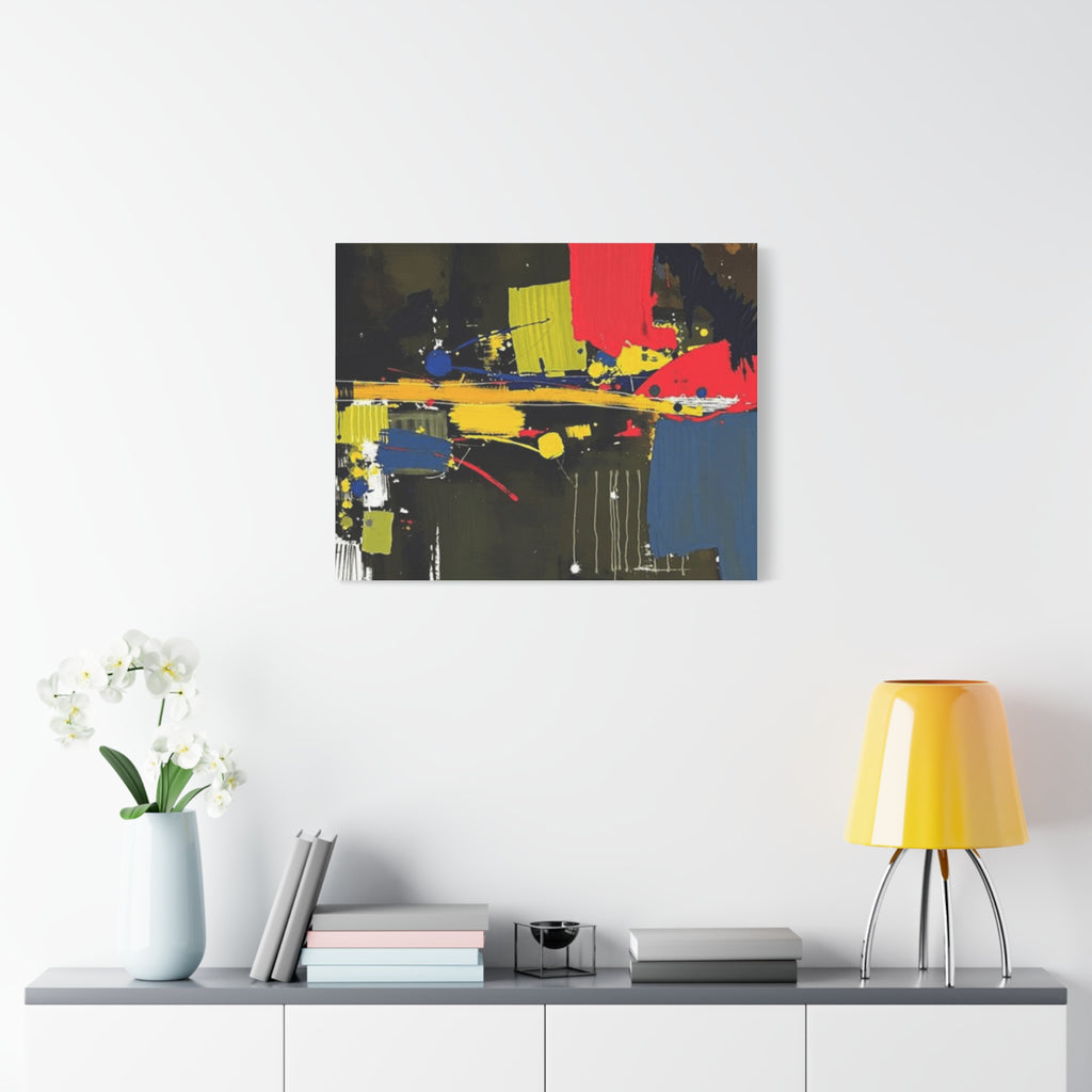 Abstract Color Splash Matte Canvas Print — Modern Stretched Wall Art