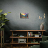 Sunset Valley Landscape Canvas Print — Cottage, Mountains & Wildflowers Matte Stretched thumbnail 5