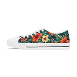 Low Top Sneakers — Tropical Floral Print Women’s Canvas Shoes thumbnail 3