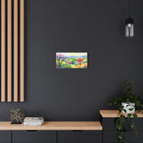 Spring Meadow Canvas Wall Art — Colorful Cherry Blossom Landscape, Stretched Matte Canvas thumbnail 4