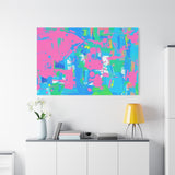 Neon Splash Abstract Canvas Print – Bright Pink & Aqua Modern Wall Art thumbnail 99