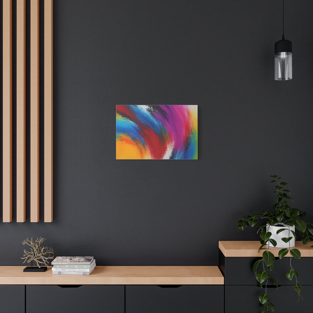 Abstract Rainbow Swirl Matte Canvas Print (Stretched)