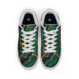 Low-Top Sneakers — Green Marble Swirl Leather Design thumbnail 2