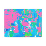 Neon Splash Abstract Canvas Print – Bright Pink & Aqua Modern Wall Art thumbnail 5