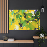 Abstract Green & Yellow Matte Canvas Print – Vibrant Modern Wall Art thumbnail 100