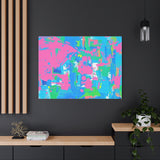 Neon Splash Abstract Canvas Print – Bright Pink & Aqua Modern Wall Art thumbnail 91