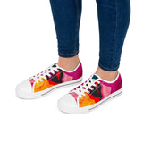 Low Top Sneakers — Vibrant Pink & Orange Abstract Canvas Shoes thumbnail 8