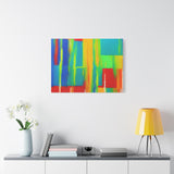 Abstract Rainbow Blocks Matte Canvas Print thumbnail 66