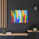 Abstract Rainbow Waves Matte Canvas Print — Vibrant Colorful Wall Art thumbnail 79