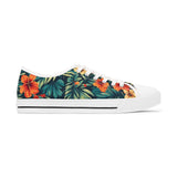 Low Top Sneakers — Tropical Floral Print Women’s Canvas Shoes thumbnail 4